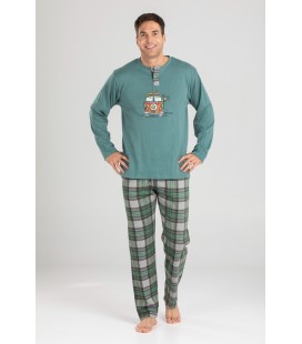 Pijama hombre manga larga de algodón Pettrus