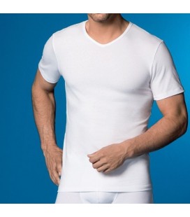 de los hombres largo cuello de pico Camisetas térmica ropa interior parte  superior